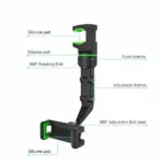 360 Degree Clip-On Rearview Mirror Car Phone Holder Mount - Image 5