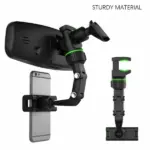 360 Degree Clip-On Rearview Mirror Car Phone Holder Mount - Image 7
