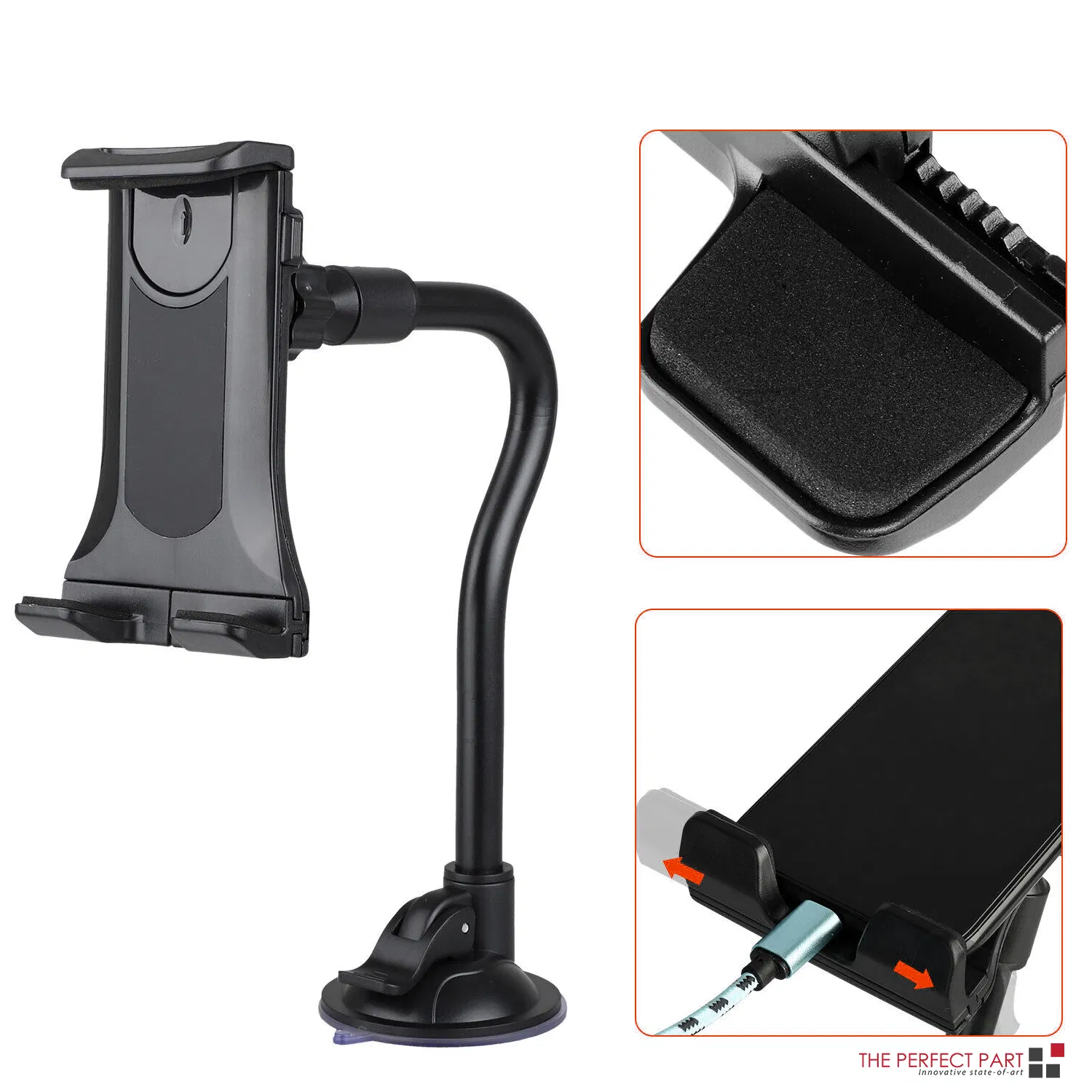 360 Degree Windshield and Dashboard Phone Tablet Mount 4-12 Inch