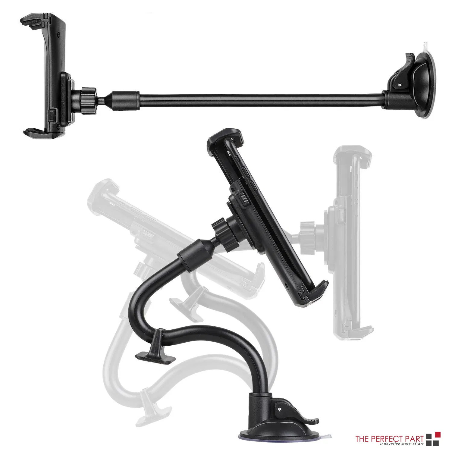 360 Degree Windshield and Dashboard Phone Tablet Mount 4-12 Inch
