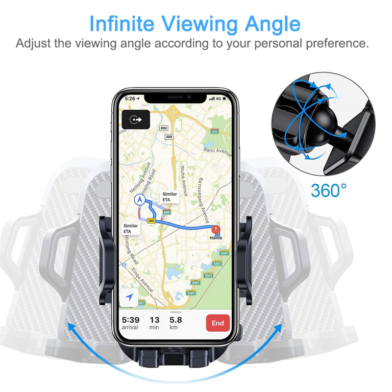 360 Degree Universal Car Phone and GPS Windshield Mount Holder