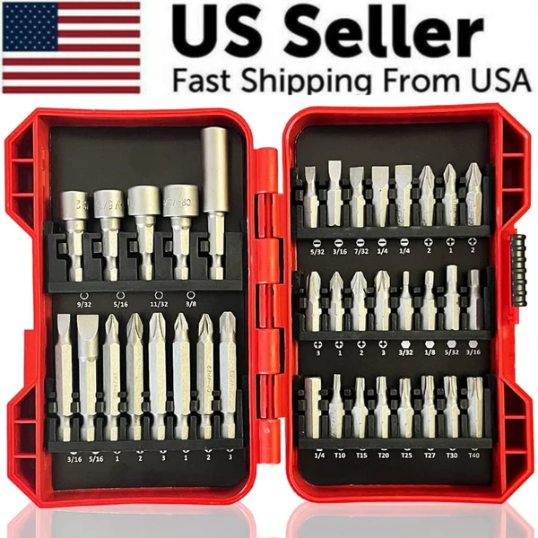 37-piece-impact-screwdriver-bit-set-nut-driver-torx-phillips-tool-magnetic-drill-6.webp 37 Piece Impact Screwdriver Bit and Nut Driver Set with Torx and Phillips Bits - Image 1