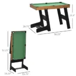 38" Foldable Billiards Tabletop Game, Complete Pool Table Set for Family Fun, Includes Balls, Cues, Chalk, Brush, for Game Room - Image 3