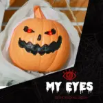 HOMCOM 3.9' Outdoor Halloween Hanging Pumpkin Ghost w/ Light Up Eyes, Sound Activated Prop w/ Creepy Howling Sounds - Image 5