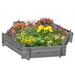 39" x 36" Screwless Raised Garden Bed, Hexagon Planter Box for Outdoor Plants, Vegetables, Flowers, Herbs, Gray - Image 11