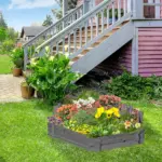 39" x 36" Screwless Raised Garden Bed, Hexagon Planter Box for Outdoor Plants, Vegetables, Flowers, Herbs, Gray - Image 10