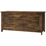HOMCOM 39.4" Storage Trunk with 2 Safety Hinges, Wooden Storage Bench with Side Handles, Storage Chest for Playroom, Rustic Brown