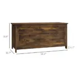 HOMCOM 39.4" Storage Trunk with 2 Safety Hinges, Wooden Storage Bench with Side Handles, Storage Chest for Playroom, Rustic Brown - Image 3