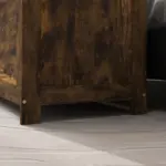 HOMCOM 39.4" Storage Trunk with 2 Safety Hinges, Wooden Storage Bench with Side Handles, Storage Chest for Playroom, Rustic Brown - Image 9