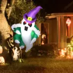 3.9 Ft Inflatable Halloween Window Sticker Ghost, Blow Up LED Display for Garden Indoor Outdoor - Image 2