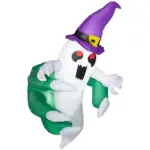 3.9 Ft Inflatable Halloween Window Sticker Ghost, Blow Up LED Display for Garden Indoor Outdoor