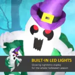 3.9 Ft Inflatable Halloween Window Sticker Ghost, Blow Up LED Display for Garden Indoor Outdoor - Image 4