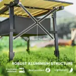 Outsunny 3 Ft Aluminum Small Folding Table, Portable Camping Table with Storage Bag, Carry Bag for Outdoor Picnic BBQ, Brown - Image 6