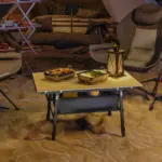 Outsunny 3 Ft Aluminum Small Folding Table, Portable Camping Table with Storage Bag, Carry Bag for Outdoor Picnic BBQ, Brown - Image 8