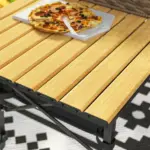 Outsunny 3 Ft Aluminum Small Folding Table, Portable Camping Table with Storage Bag, Carry Bag for Outdoor Picnic BBQ, Brown - Image 9