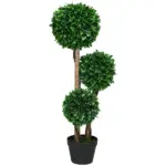 3ft Artificial Triple Ball Boxwood Topiary Tree, Pot, Sandalwood Leaves, Indoor Outdoor Home - Image 11