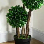 3ft Artificial Triple Ball Boxwood Topiary Tree, Pot, Sandalwood Leaves, Indoor Outdoor Home - Image 9