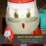 3ft Inflatable Santa Holding Wreath, Lean Out from Window Outdoor Decortaion with LED Lights, for Holiday Party Garden - Image 4
