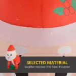 3ft Inflatable Santa Holding Wreath, Lean Out from Window Outdoor Decortaion with LED Lights, for Holiday Party Garden - Image 5