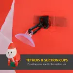 3ft Inflatable Santa Holding Wreath, Lean Out from Window Outdoor Decortaion with LED Lights, for Holiday Party Garden - Image 7