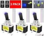 3 Pack 12V 30A Blue LED ON OFF Toggle Switches 3 Pin - Image 6