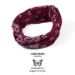3 Pack Boho Knotted Fabric Headbands in Maroon Navy and Black - Image 6