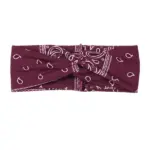 3 Pack Boho Knotted Fabric Headbands in Maroon Navy and Black - Image 8