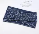 3 Pack Boho Knotted Fabric Headbands in Maroon Navy and Black - Image 14