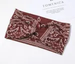 3 Pack Boho Knotted Fabric Headbands in Maroon Navy and Black - Image 15