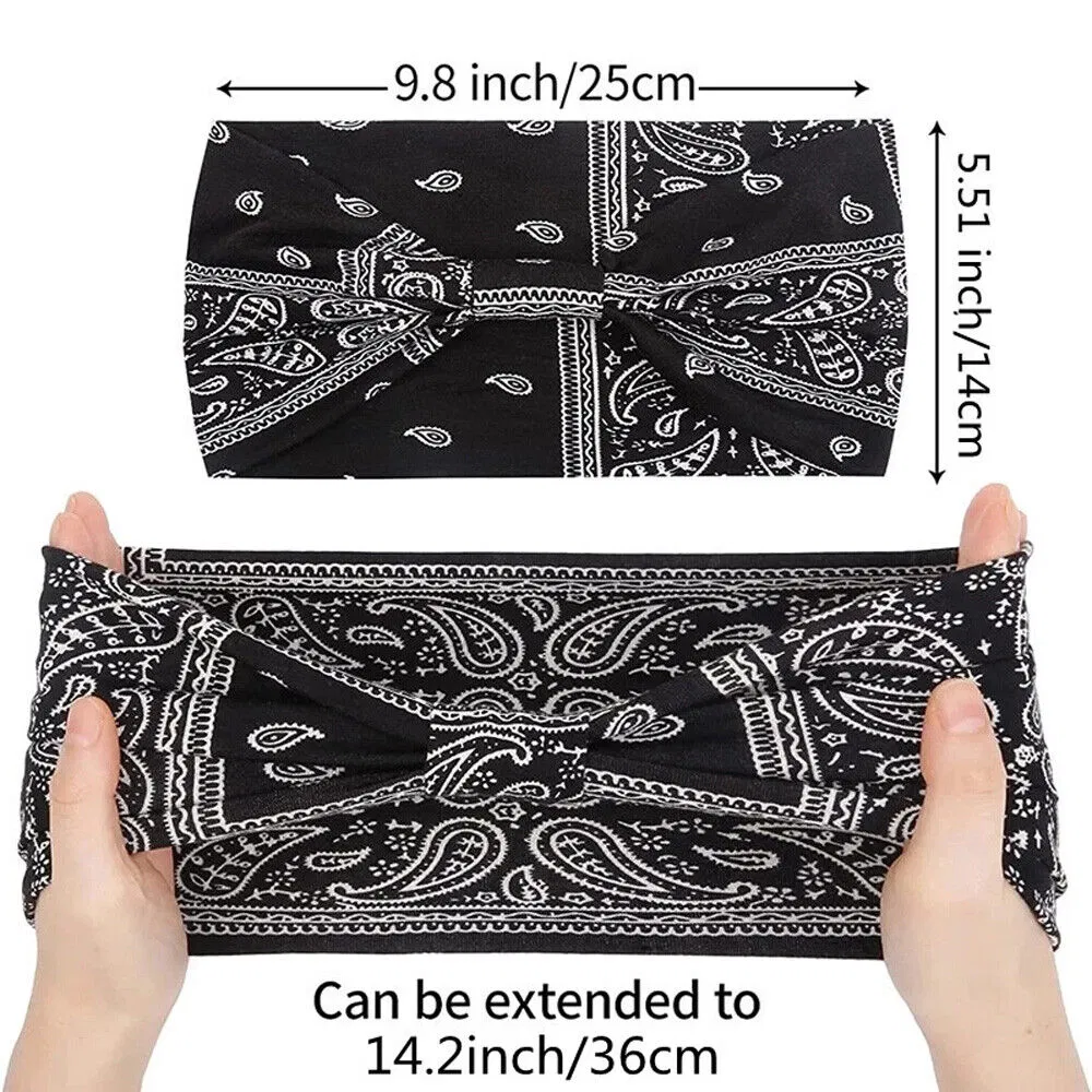 3 Pack Boho Knotted Fabric Headbands in Maroon Navy and Black