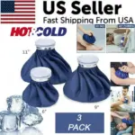 3 Pack Reusable Hot and Cold Ice Bags, 6 9 and 11 Inch