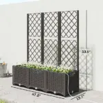 3PCS Plastic Planter Box with Trellis, Self-Watering Raised Garden Bed with Trellis and Automatic Watering Timer Kit - Image 3