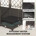 3PCS Plastic Planter Box with Trellis, Self-Watering Raised Garden Bed with Trellis and Automatic Watering Timer Kit - Image 5