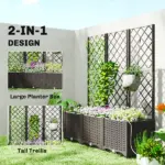 3PCS Plastic Planter Box with Trellis, Self-Watering Raised Garden Bed with Trellis and Automatic Watering Timer Kit - Image 6