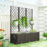 3PCS Plastic Planter Box with Trellis, Self-Watering Raised Garden Bed with Trellis and Automatic Watering Timer Kit - Image 10
