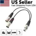 3 Pin XLR Female to Dual XLR Male Y Splitter Microphone Cable