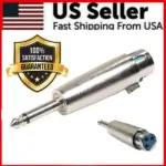 3 Pin XLR Female to 1 4 Inch 6.35mm Mono Male Audio Adapter
