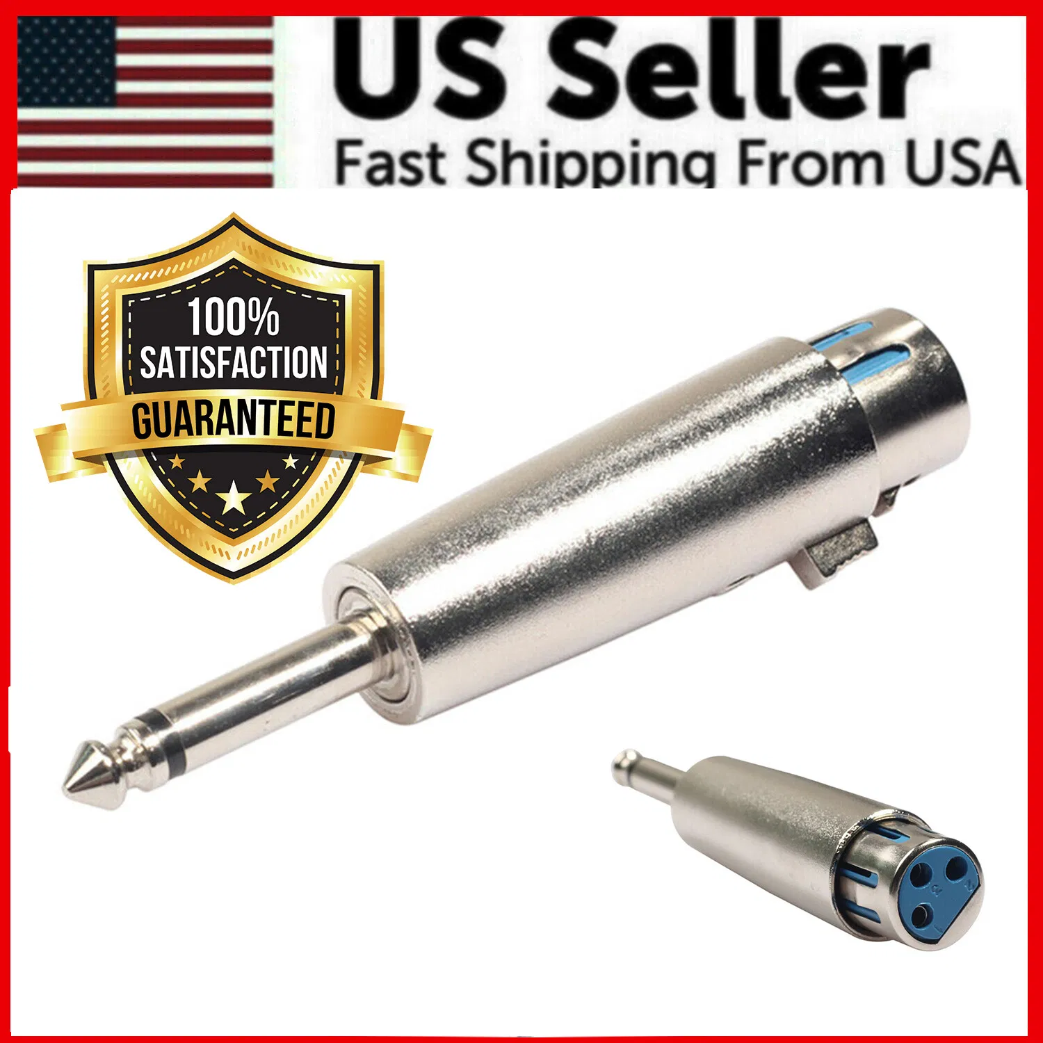 3 Pin XLR Female to 1 4 Inch 6.35mm Mono Male Audio Adapter