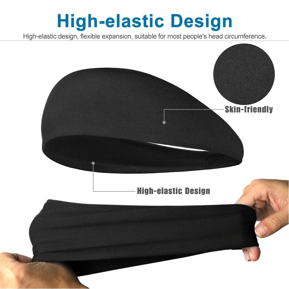 3 Pack Stretch Sports Sweatband Headbands for Running Yoga and Gym