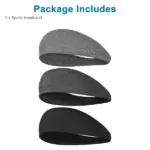 3 Pack Stretch Sports Sweatband Headbands for Running Yoga and Gym - Image 9