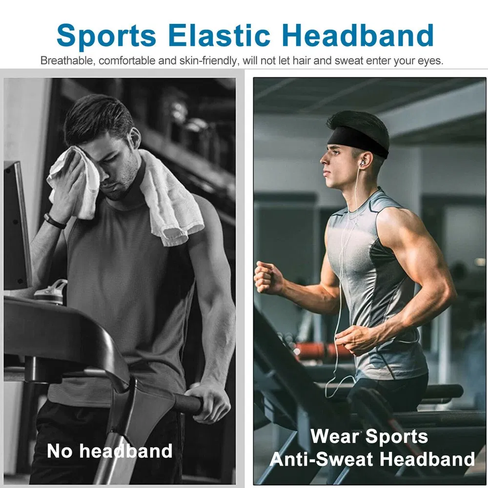 3 Pack Stretch Sports Sweatband Headbands for Running Yoga and Gym