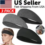 3 Pack Stretch Sports Sweatband Headbands for Running Yoga and Gym