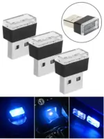 3 Pack Mini Blue USB LED Car Interior Ambient Lights - Image 12