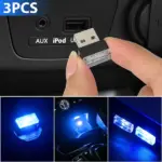 3 Pack Mini Blue USB LED Car Interior Ambient Lights - Image 15