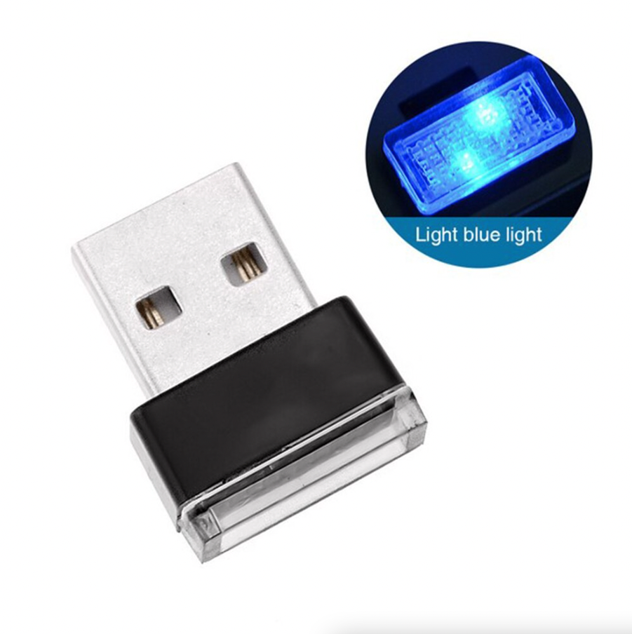 3 Pack Mini Blue USB LED Car Interior Ambient Lights