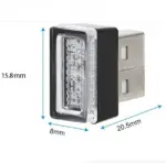 3 Pack Mini Blue USB LED Car Interior Ambient Lights - Image 2