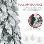 HOMCOM 4 ft Artificial Slim Christmas Trees, with Snow Frosted Branches, Warm White or Colorful LED Lights, Downswept Shape - Image 5