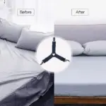 4 Pack Adjustable Triangle Bed Sheet Fastener Straps with Metal Clips - Image 6