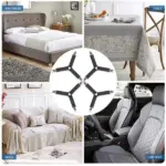 4 Pack Adjustable Triangle Bed Sheet Fastener Straps with Metal Clips - Image 8