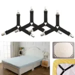 4 Pack Adjustable Triangle Bed Sheet Fastener Straps with Metal Clips - Image 10